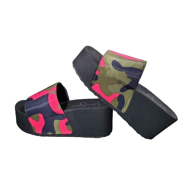 JESSICA SIMPSON PLATFORM PINK CAMOFLAGE SIZE 7 - Picture 4 of 9